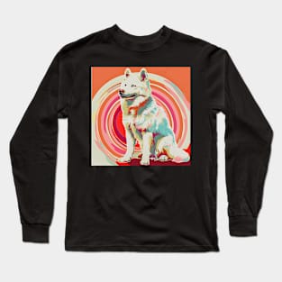 Retro Eskimo Dog: Pastel Pup Revival Long Sleeve T-Shirt